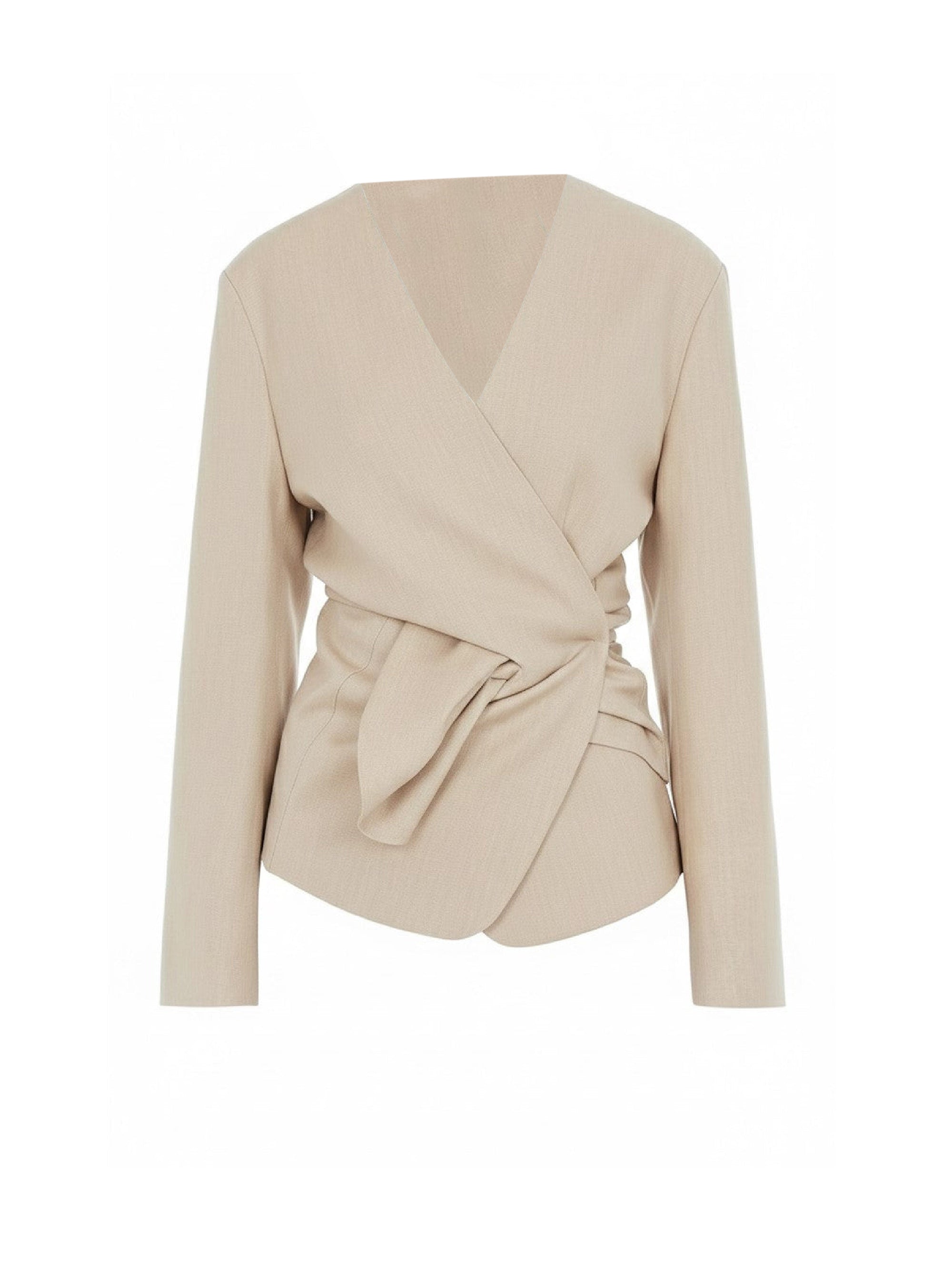 Veste de tailleur en laine nouée et scintillante - Pink