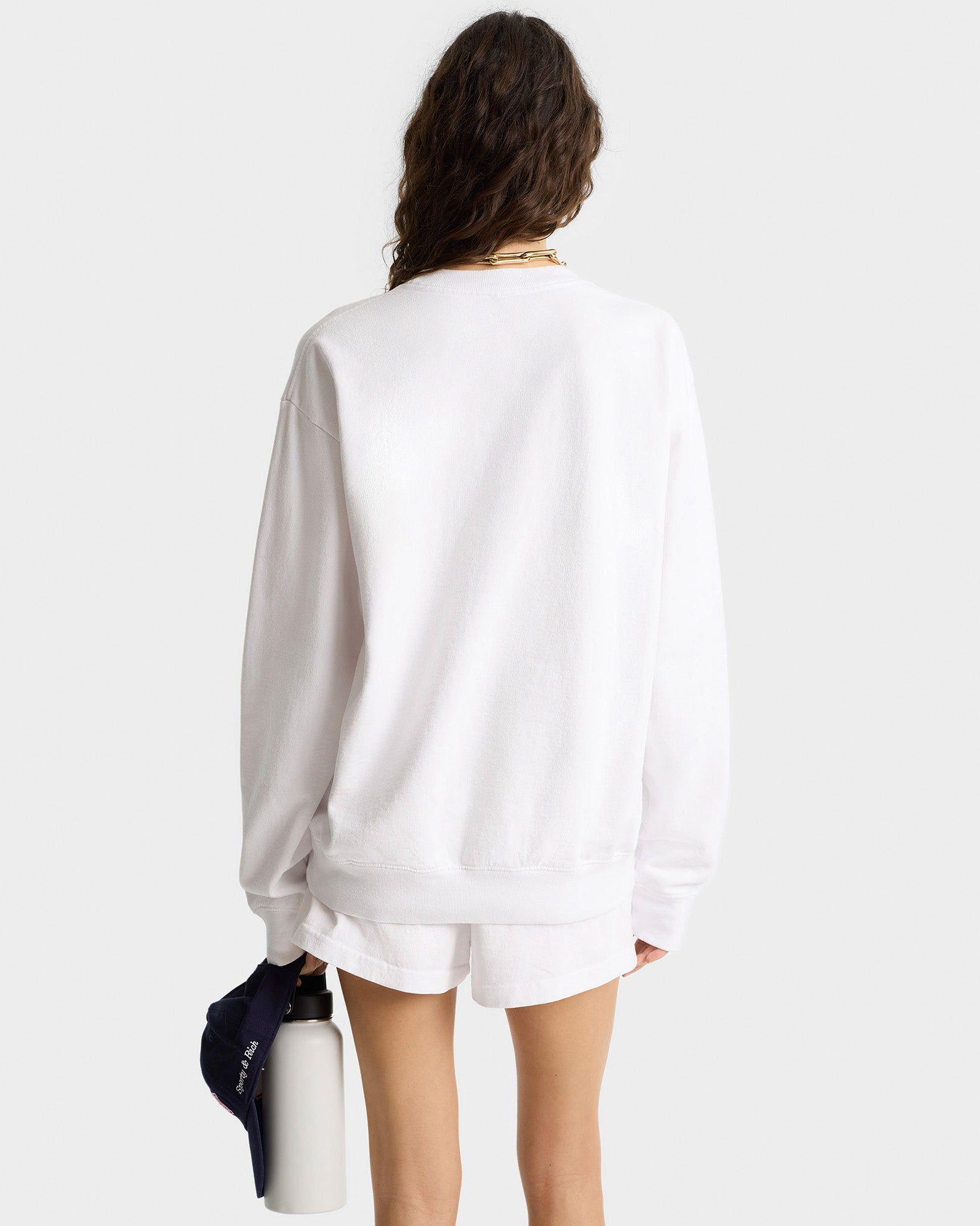 Sweatshirt California à col rond imprimé - White