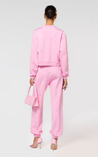 Bow sweatshirt with rhinestones - Pink