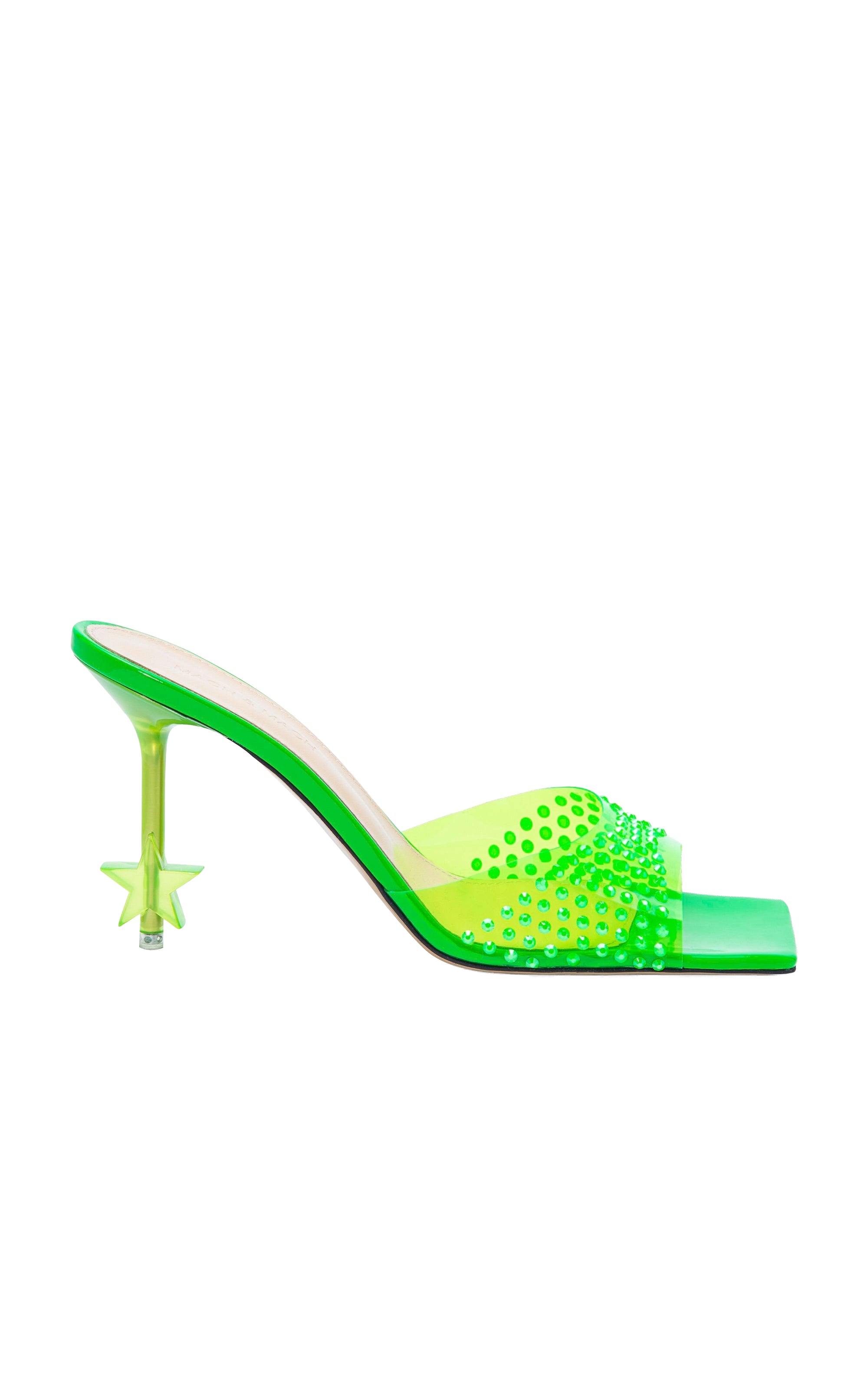 Star 95 mules with rhinestone heels - Fluo Green