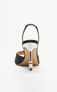 Heart 95 silk slingback with rhinestones - Black