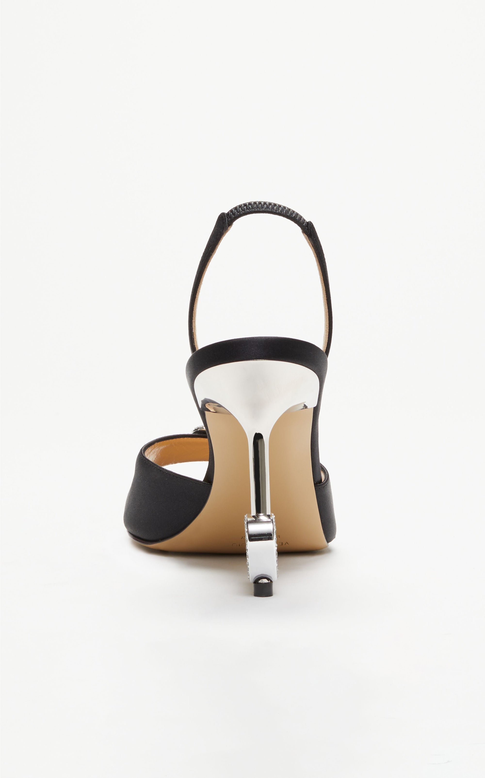 Heart 95 silk slingback with rhinestones - Black