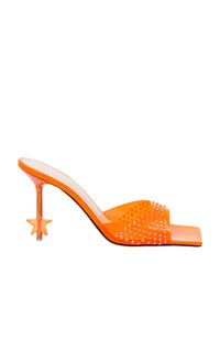 Mules à talon Star 95 ornées de strass - Orange