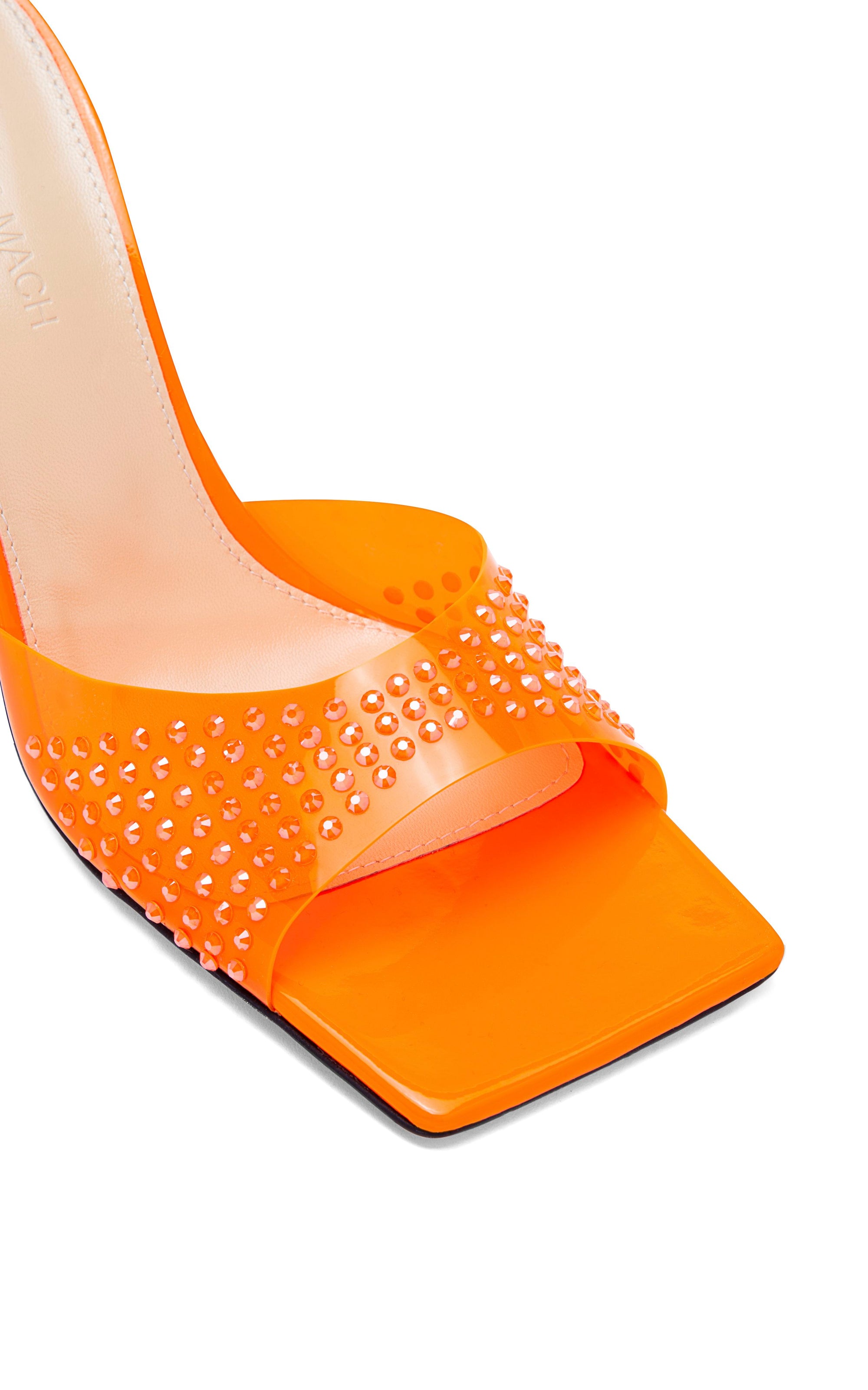 Mules à talon Star 95 ornées de strass - Orange