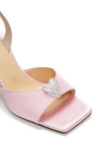 Cristal Heart 95 Slingback with rhinestones - Pink