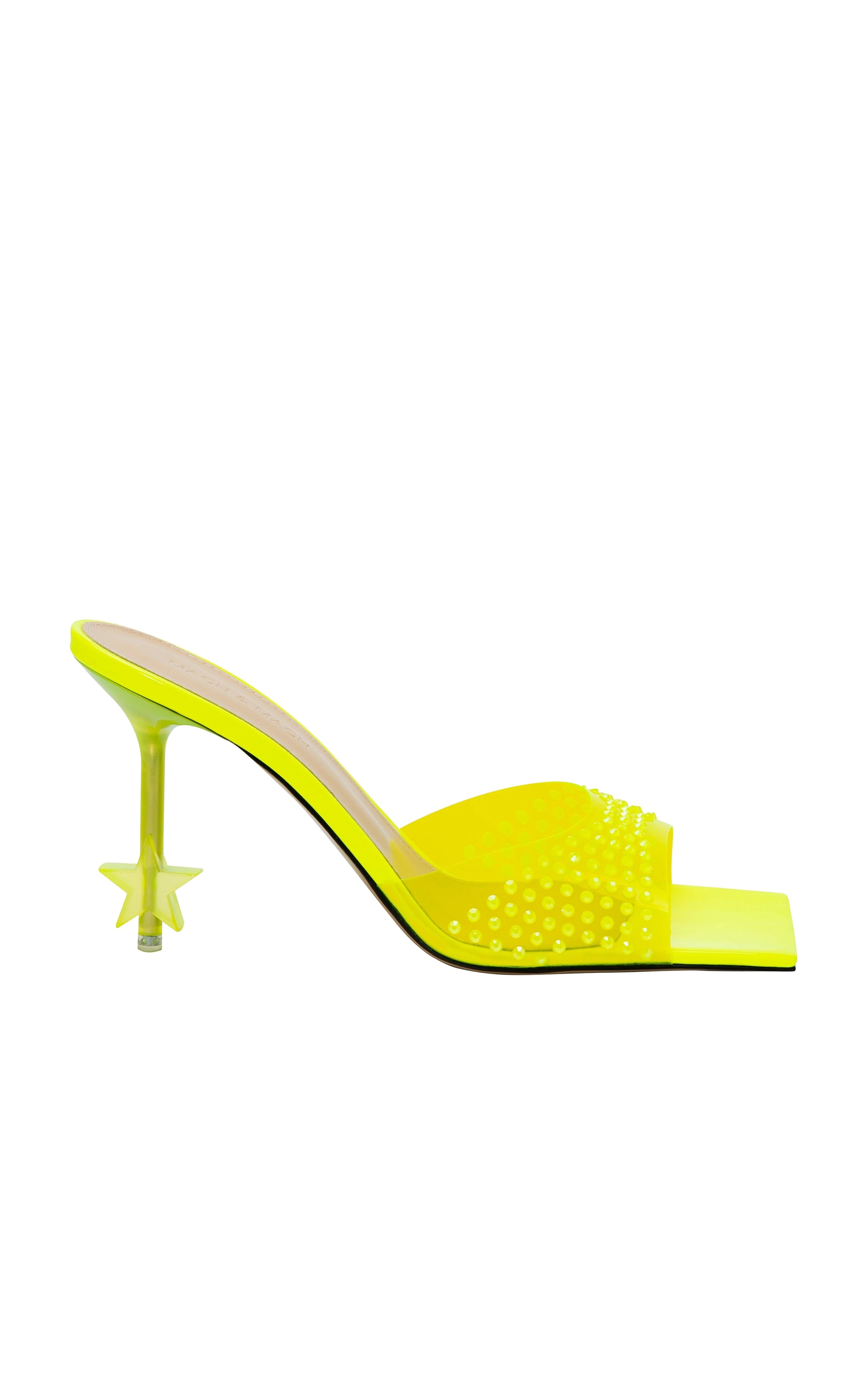 Star 95 mules with rhinestone heels - Yellow