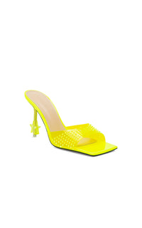 Star 95 mules with rhinestone heels - Yellow