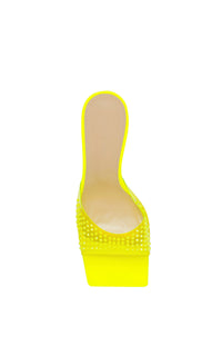 Star 95 mules with rhinestone heels - Yellow