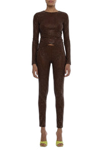 Legging à cristaux - Brown
