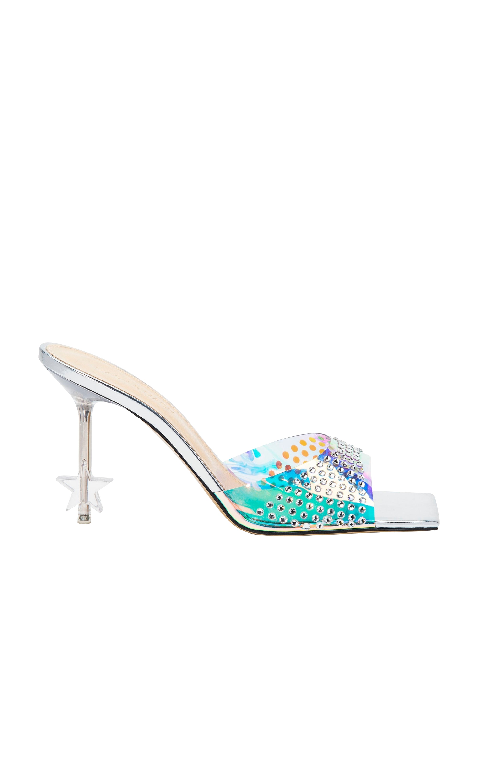 Mules à talon Star 95 ornées de strass - Iridescent