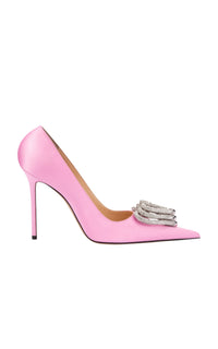 Triple Heart 110 satin and rhinestone pumps - Pink