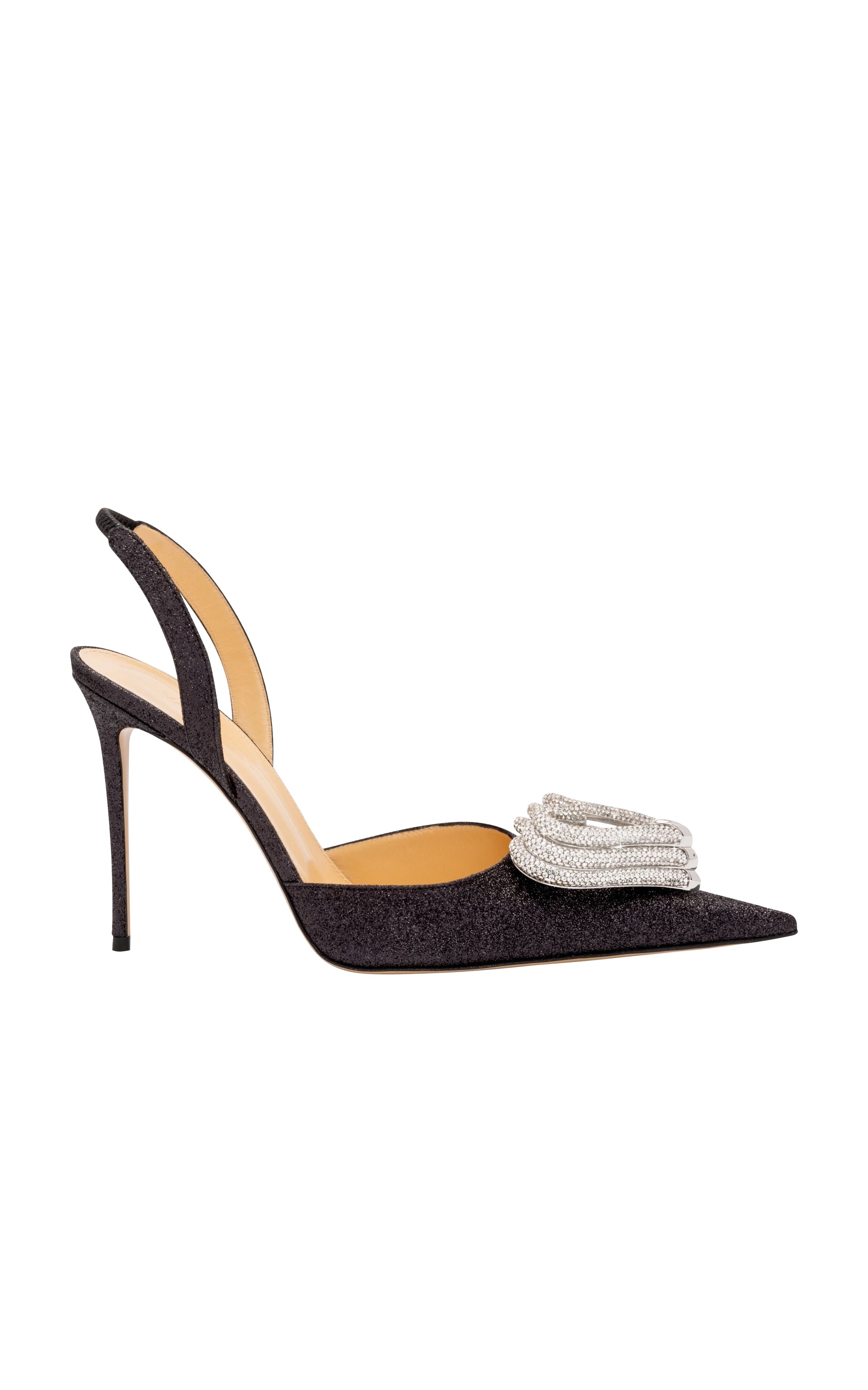 Triple Heart 95 Slingback with rhinestones - Black