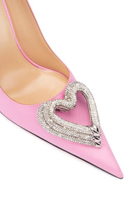 Triple Heart 110 satin and rhinestone pumps - Pink