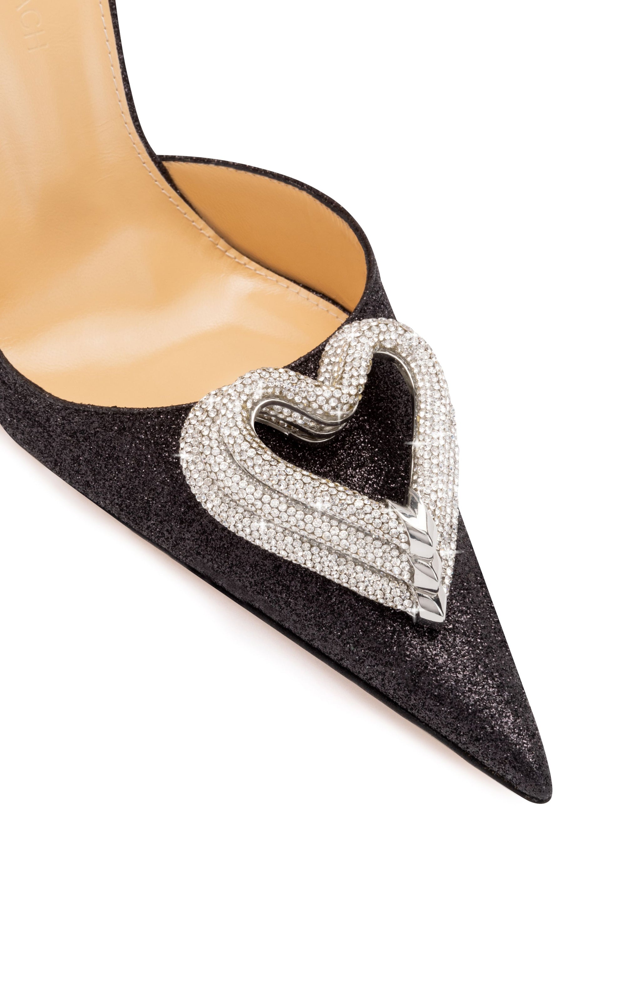 Triple Heart 95 Slingback with rhinestones - Black