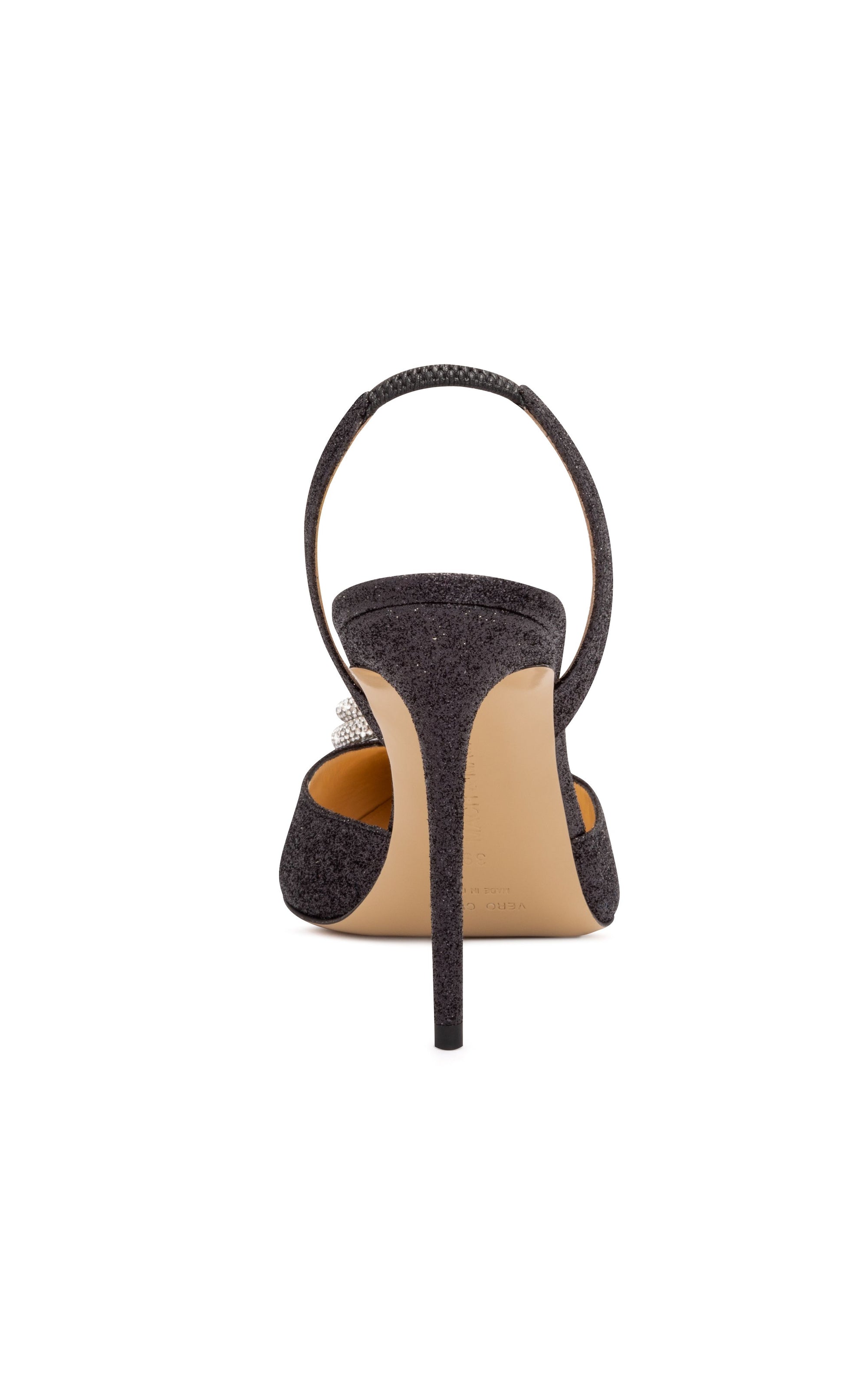 Triple Heart 95 Slingback with rhinestones - Black