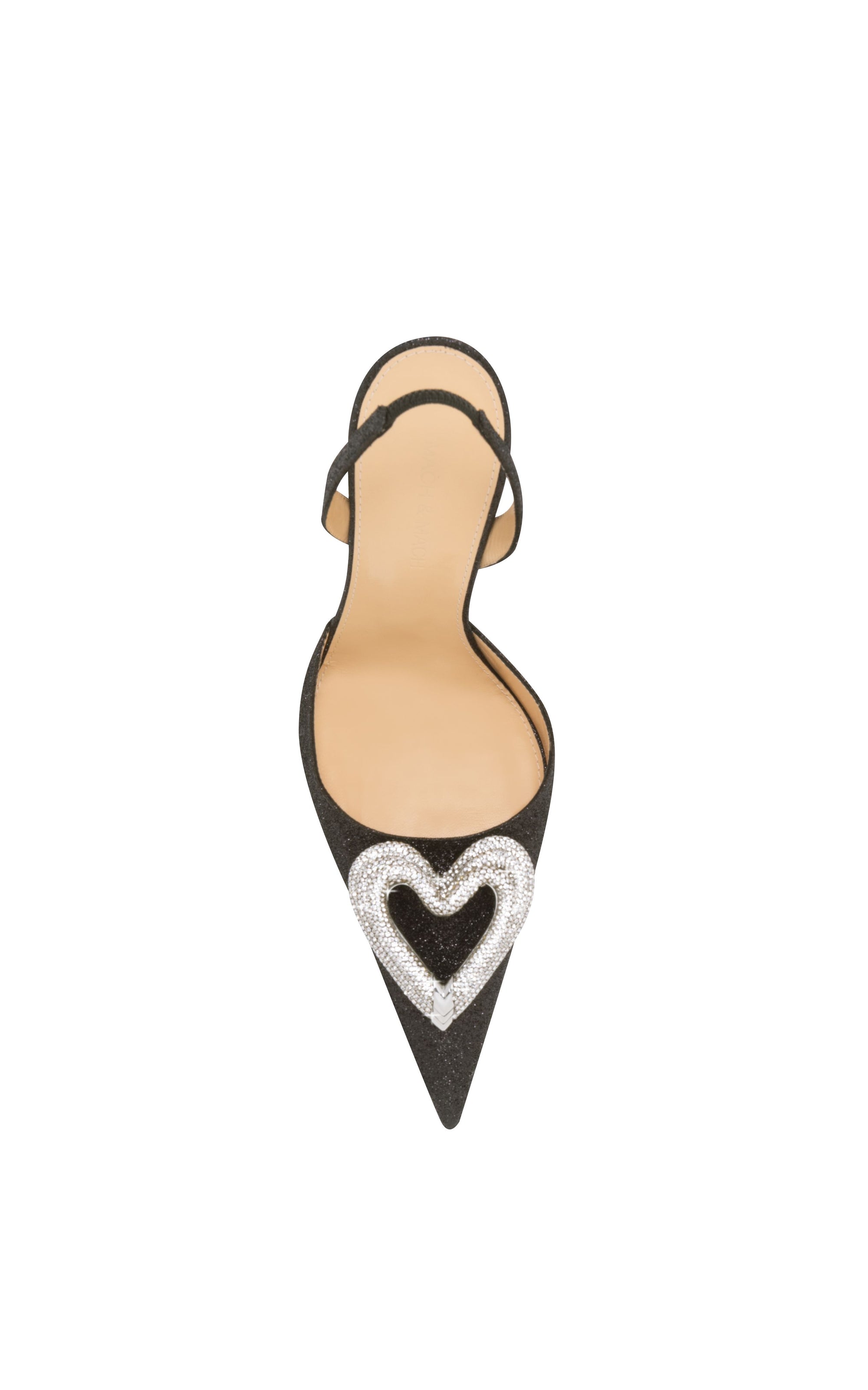 Triple Heart 95 Slingback with rhinestones - Black