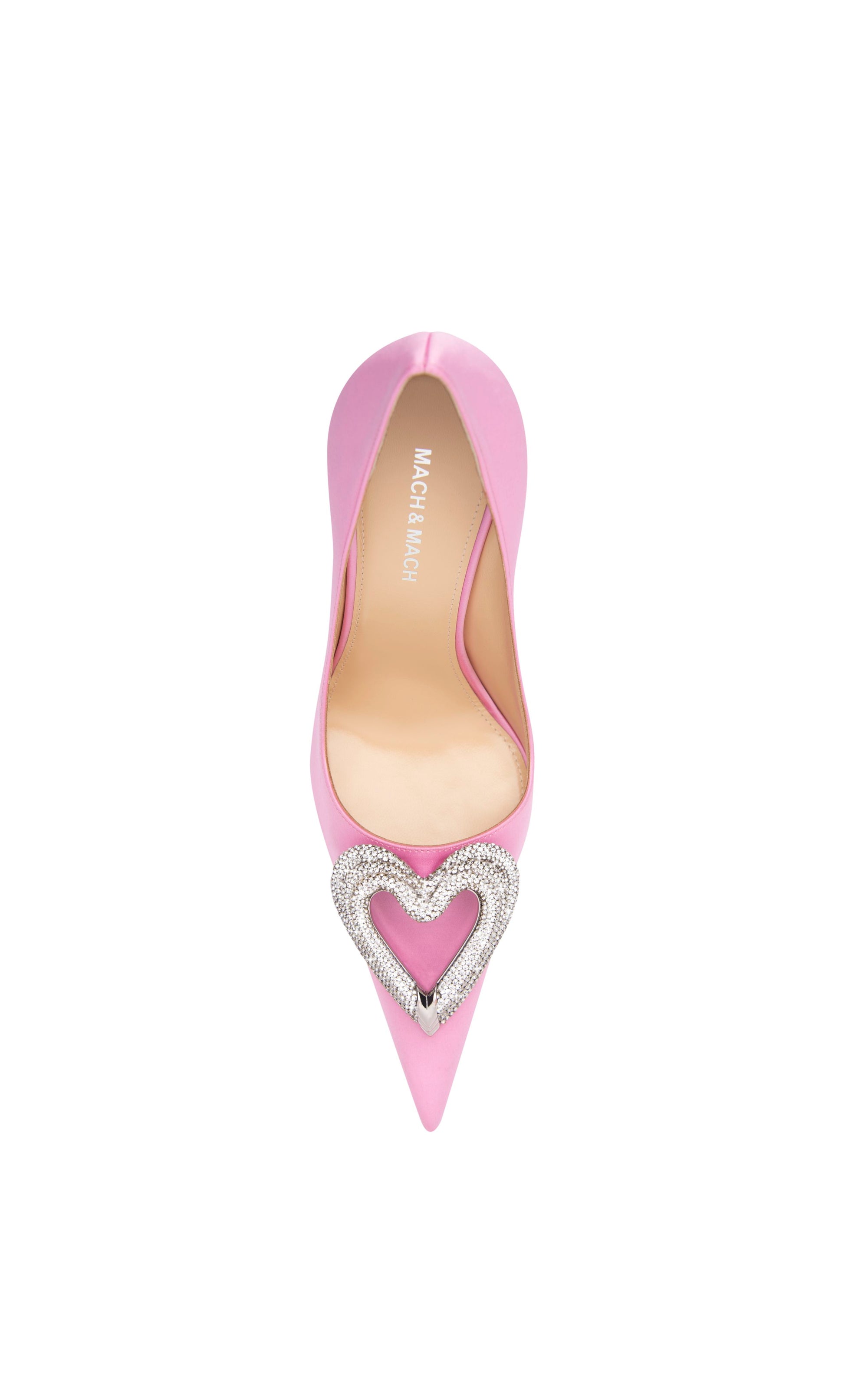 Triple Heart 110 satin and rhinestone pumps - Pink