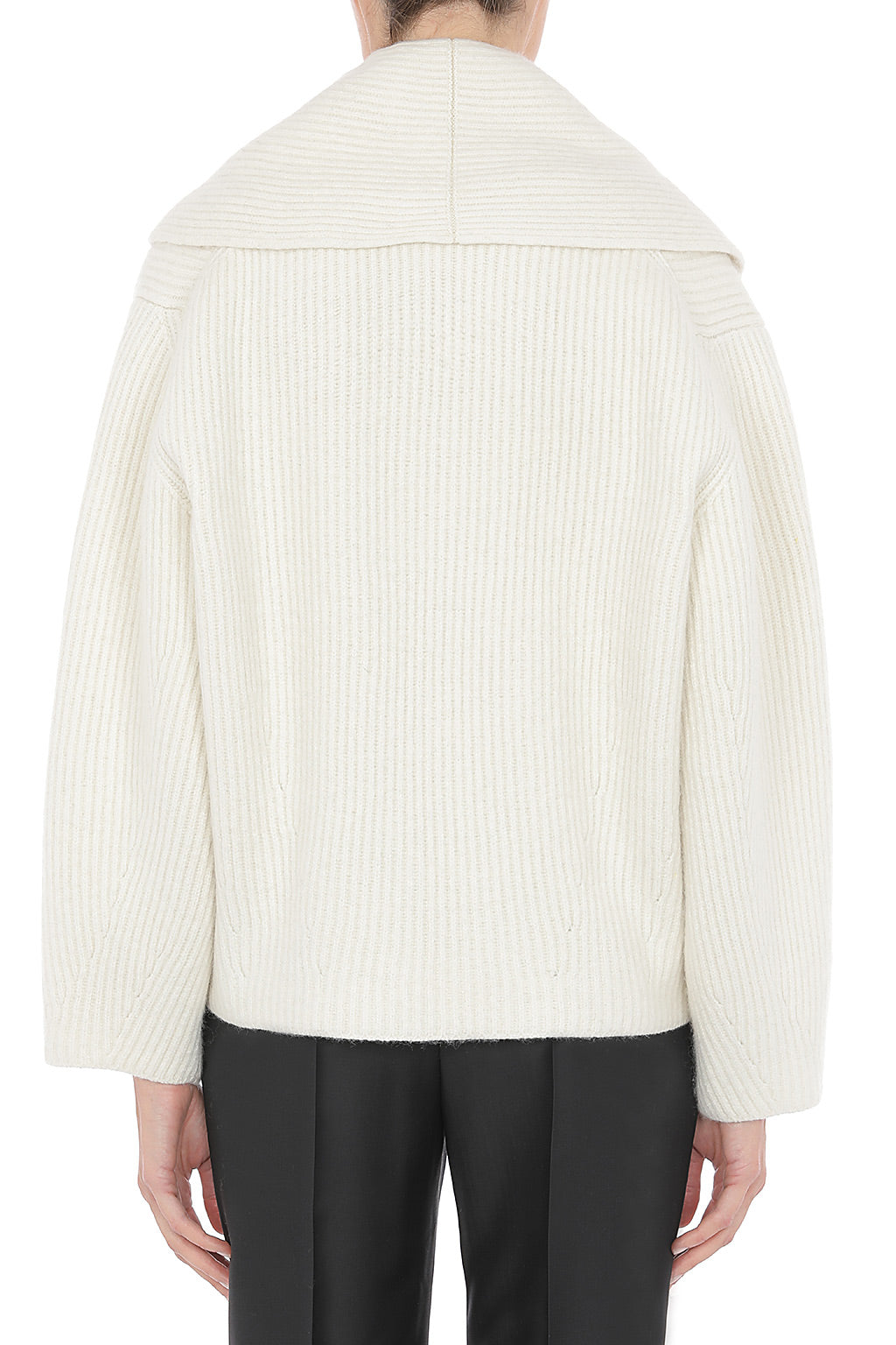 Veste structurée en laine et soie - Ivory