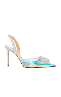 Triple Heart 110 rhinestone slingback - Iridescent