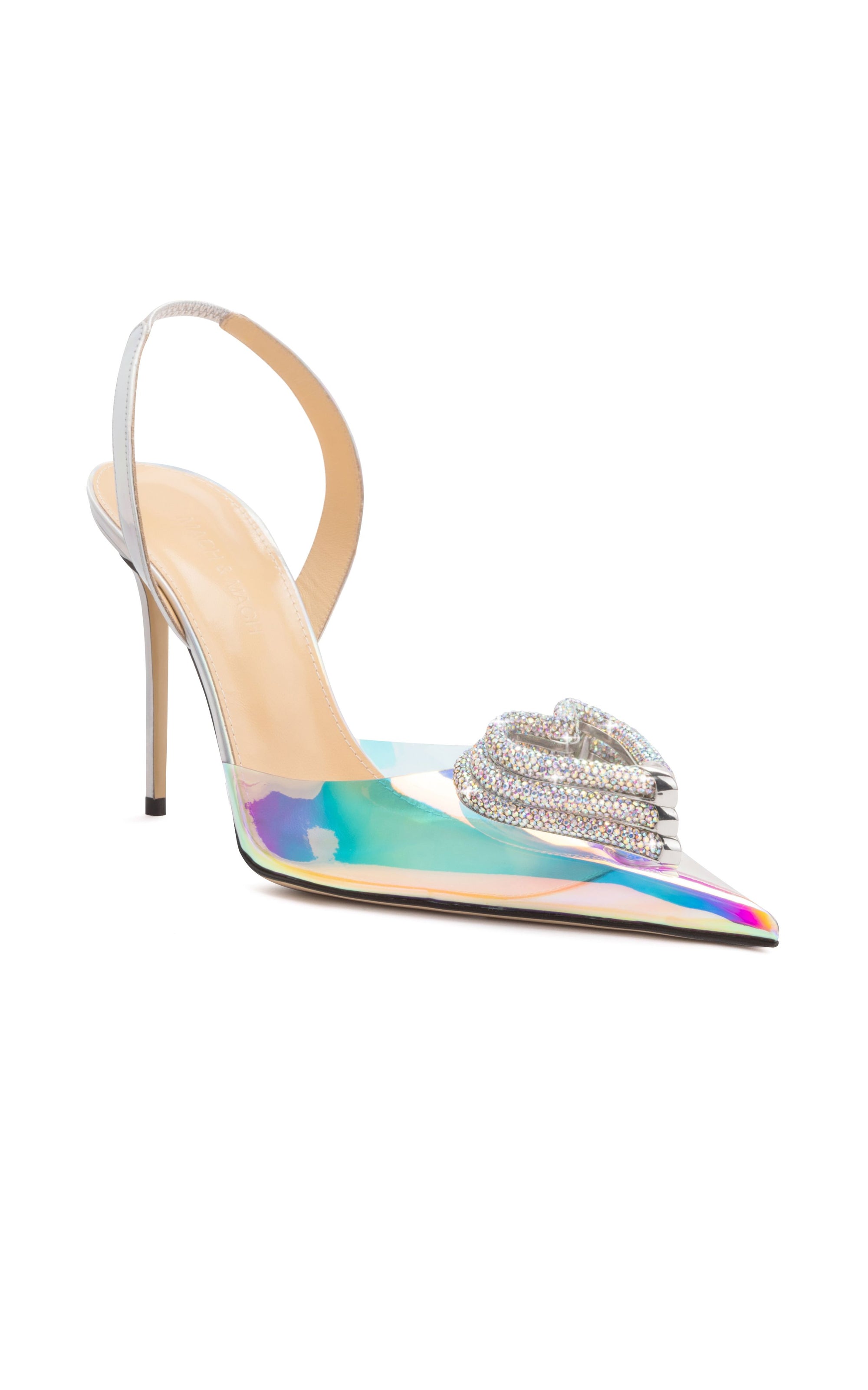 Triple Heart 110 rhinestone slingback - Iridescent