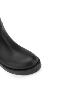 Galaxy 40 leather & rhinestone boots - Black