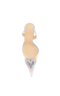 Triple Heart 110 rhinestone slingback - Iridescent