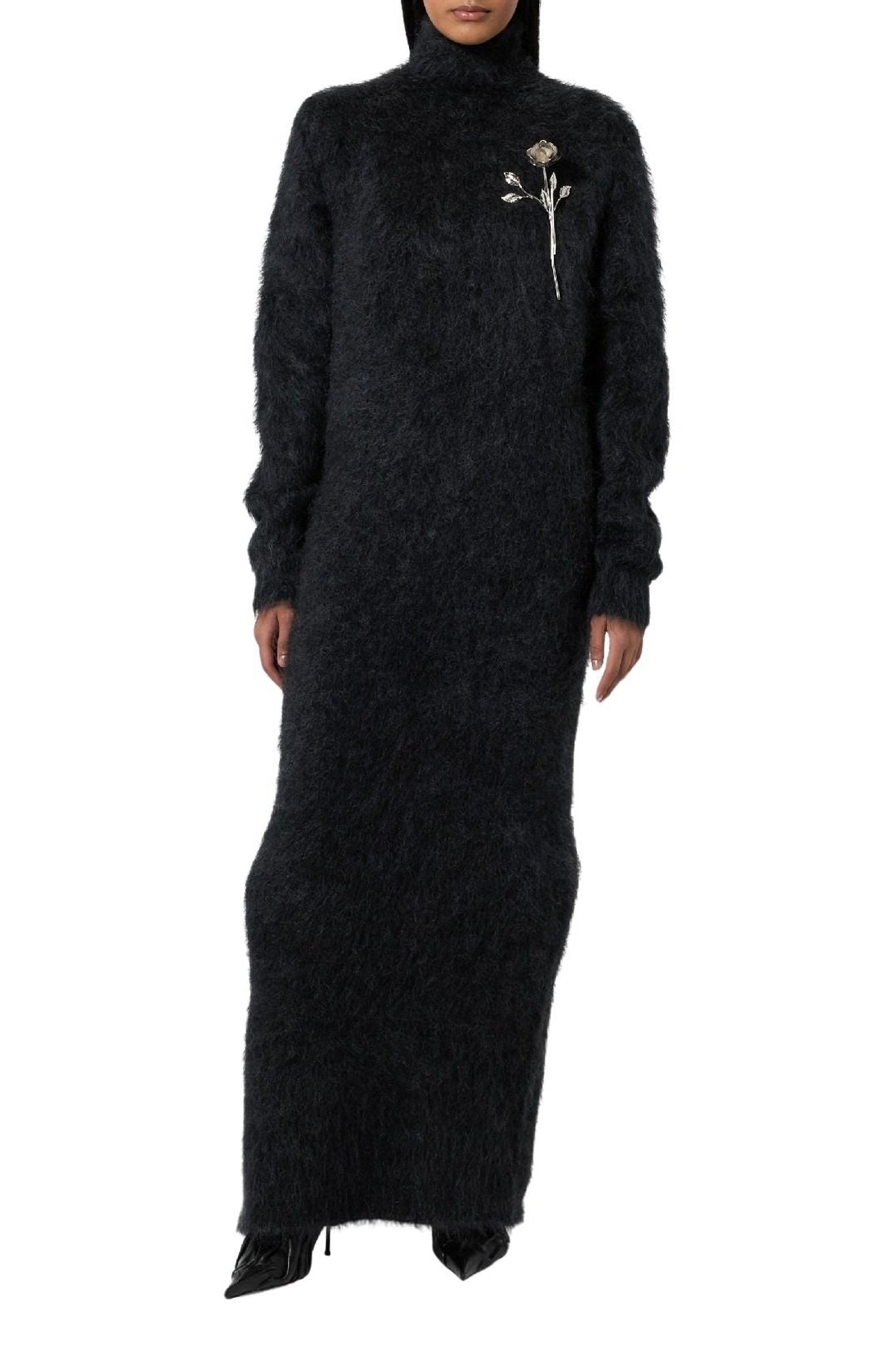 Robe longue en mohair - Black