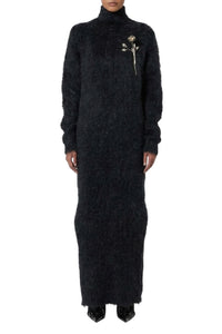 Robe longue en mohair - Black