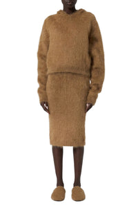 CAMEL // FELPA IN MAGLIA/KNITTED HOODIE