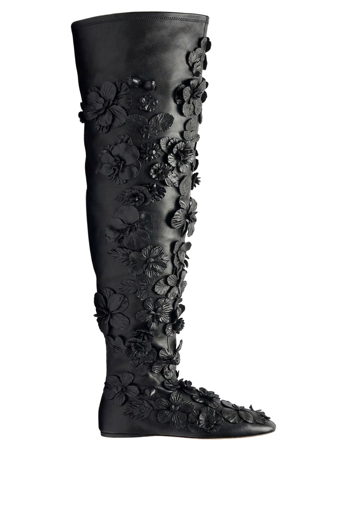 Cuissardes à fleurs appliquées - Black