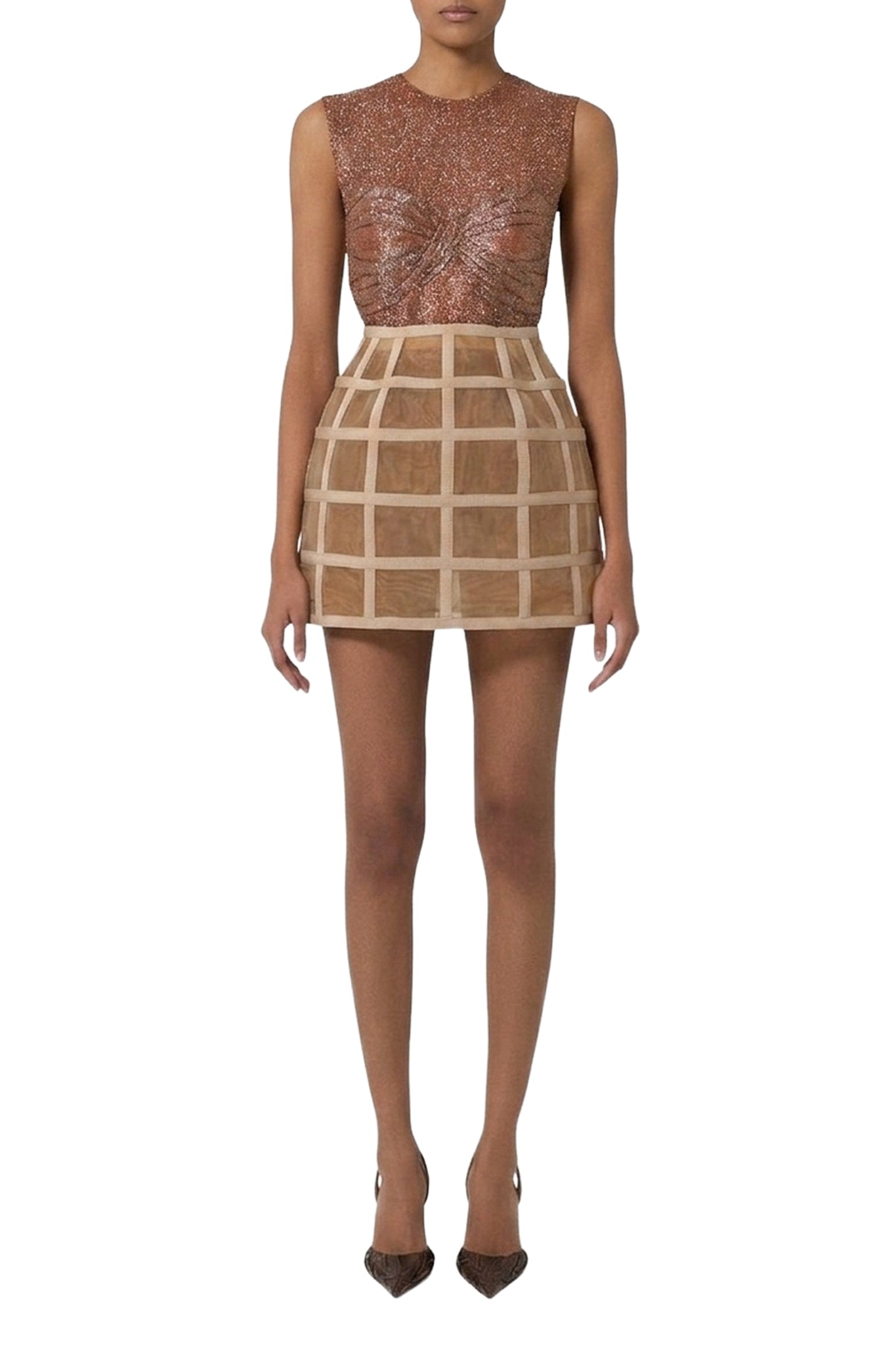 Top brodé - Bronze