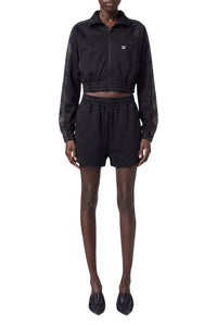 RECOLO BLACK /// Sweat court à capuche à bandes de cristaux - Black