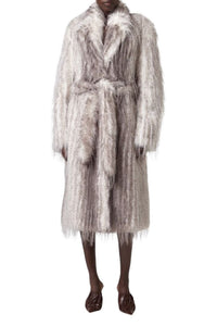 Manteau droit effet lynx - Grey