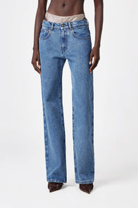 Jean taille basse 5 poches - Blue
