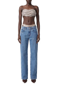 Jean taille basse 5 poches - Blue