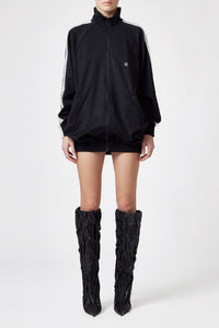 Robe mini à bandes latérales de cristaux - Black