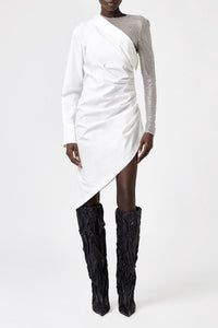 Robe midi one-shoulder - White