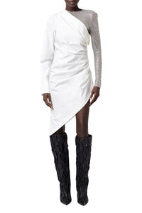 Robe midi one-shoulder - White