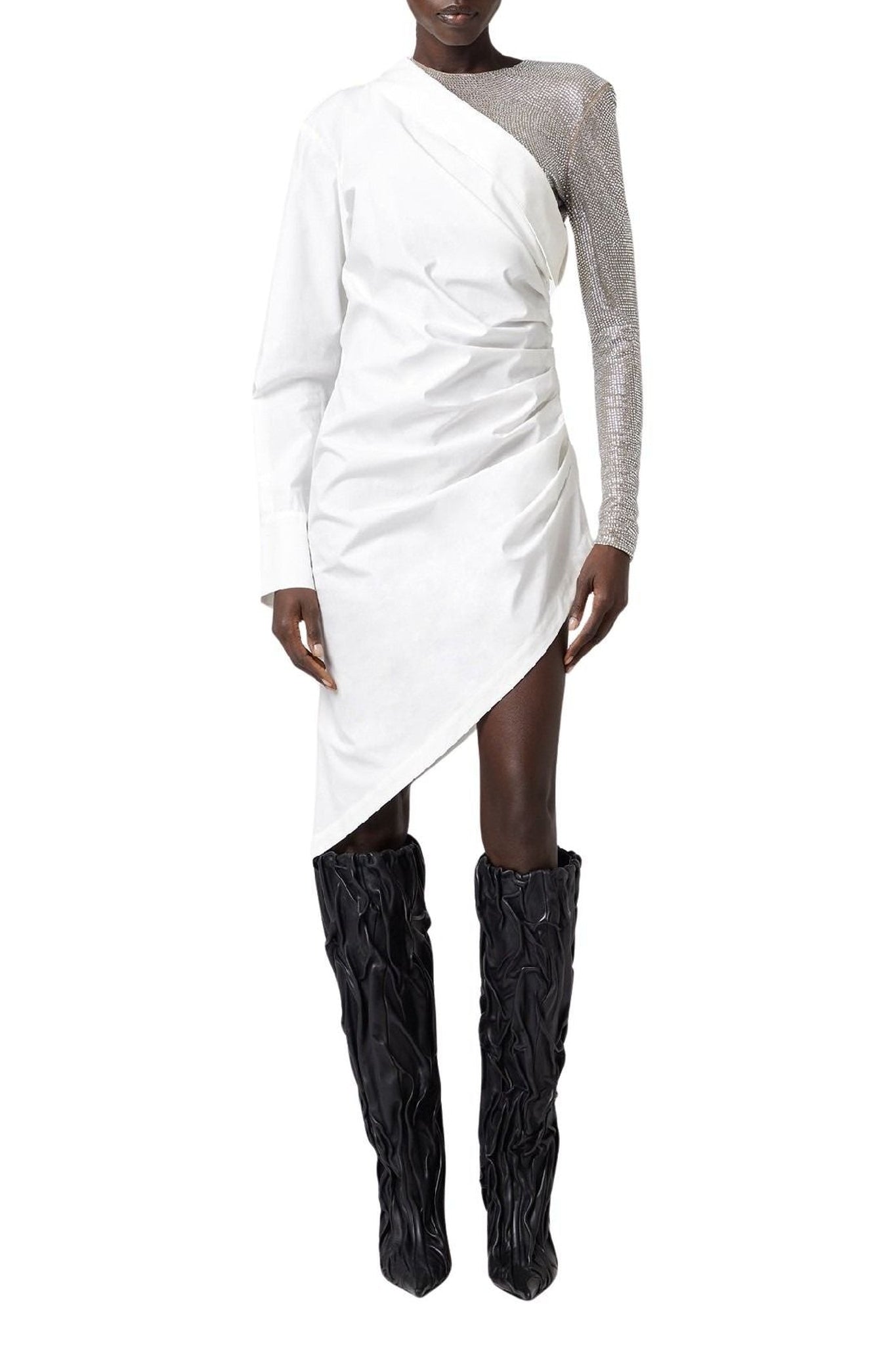 Robe midi one-shoulder - White