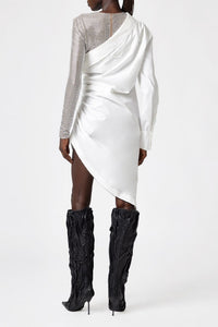 Robe midi one-shoulder - White