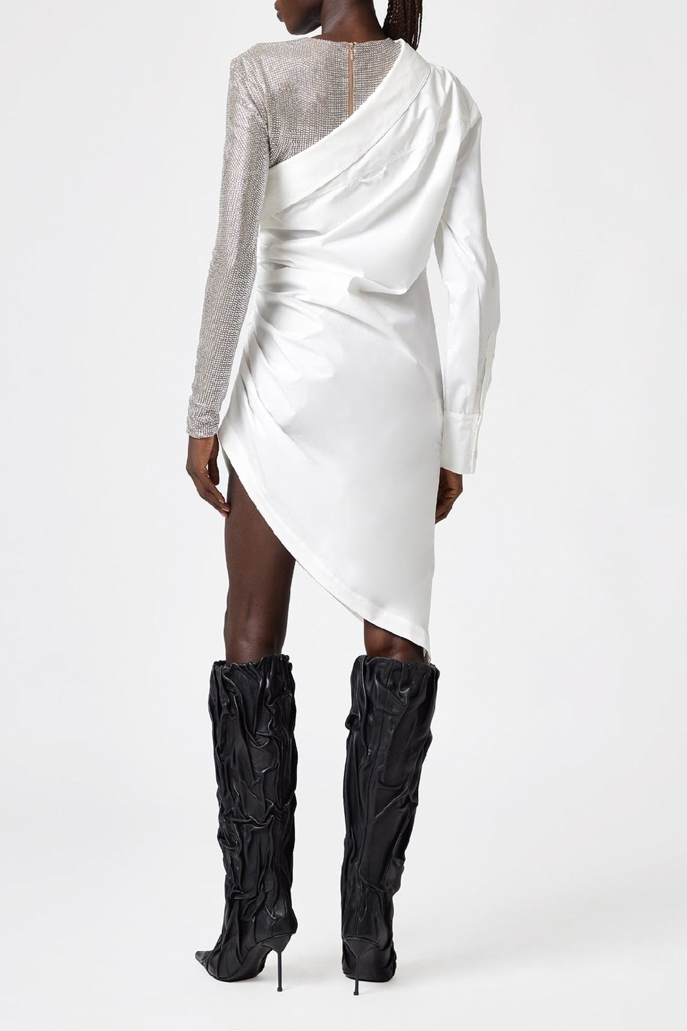 Robe midi one-shoulder - White