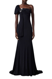 Robe longue one-shoulder - Black