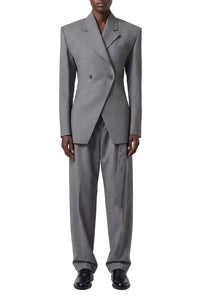 Veste ajustée croisé en laine - Grey