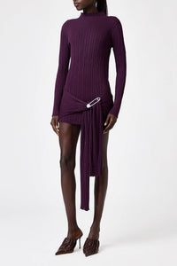 Robe mini en laine - Bordeaux