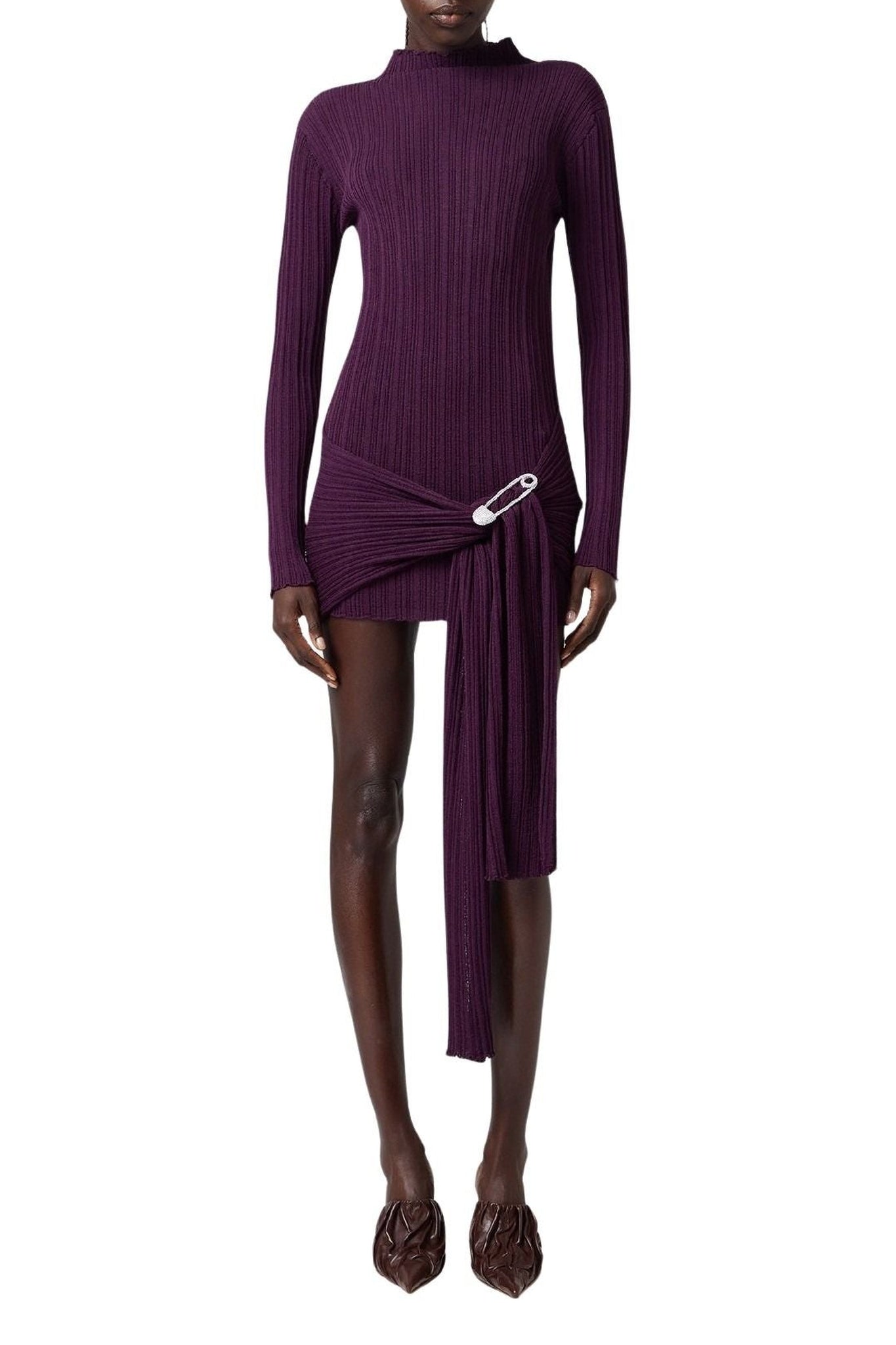 Robe mini en laine - Bordeaux