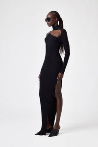 RECOLO BORDEAUX /// Robe longue cut-out en laine - Bordeaux