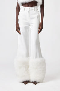 BLACK // PANTALONE CON PIUME/FEATHER PANTS