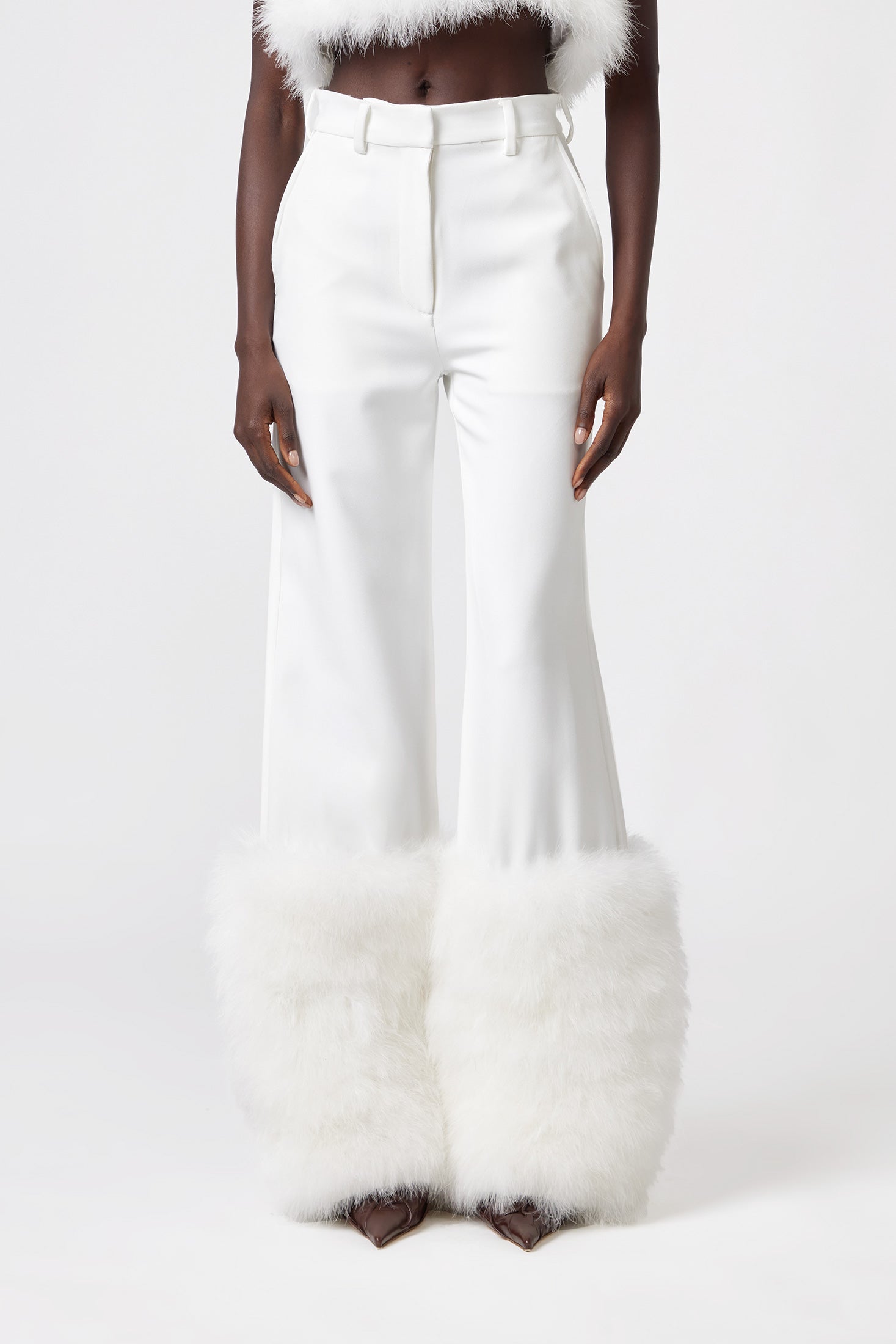 BLACK // PANTALONE CON PIUME/FEATHER PANTS