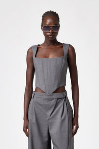 Pantalon tailleur en laine - Grey