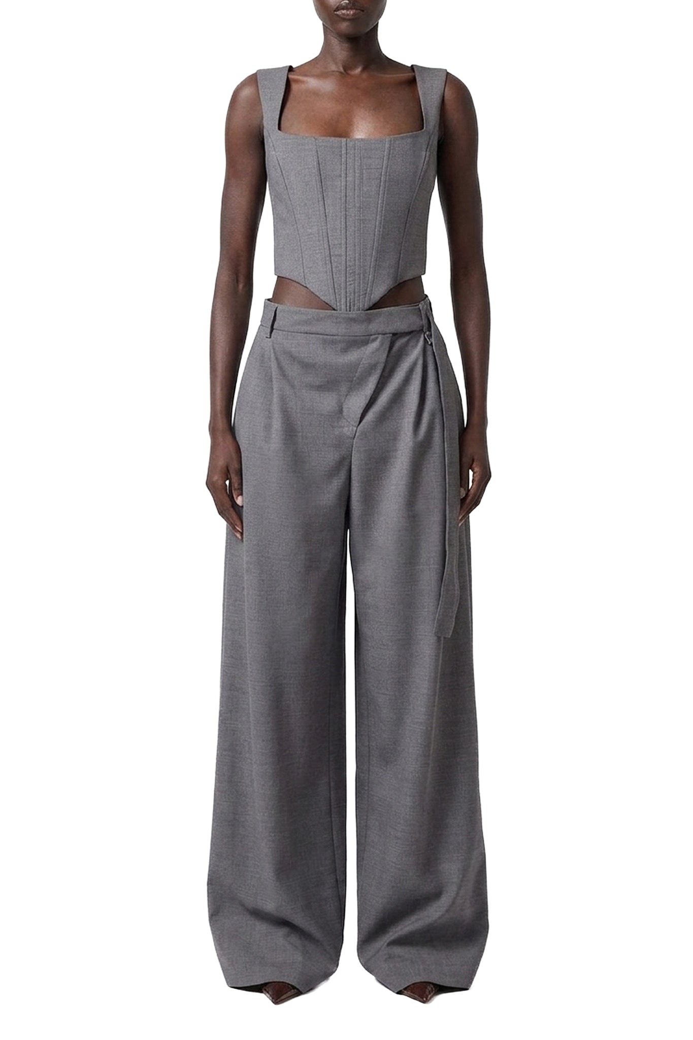 Pantalon tailleur en laine - Grey
